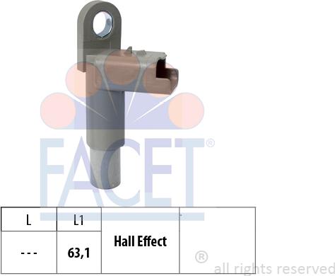 FACET 9.0463 - Датчик, положение на разпределителния вал vvparts.bg