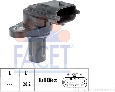 FACET 9.0695 - Датчик, положение на разпределителния вал vvparts.bg