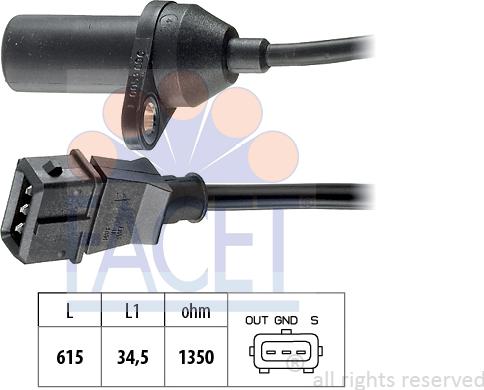 FACET 9.0053 - Импулсен датчик, колянов вал vvparts.bg