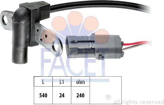 FACET 9.0016 - Импулсен датчик, колянов вал vvparts.bg