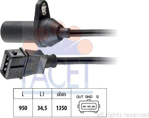 FACET 9.0175 - Импулсен датчик, колянов вал vvparts.bg