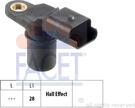 FACET 9.0348 - Датчик, положение на разпределителния вал vvparts.bg