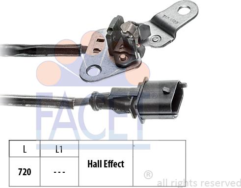 FACET 9.0355 - Датчик, положение на разпределителния вал vvparts.bg