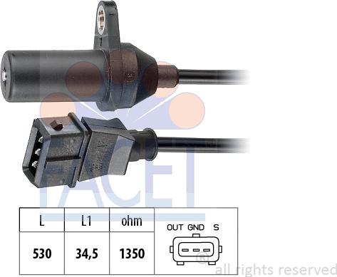 FACET 9.0265 - Импулсен датчик, колянов вал vvparts.bg