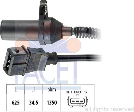 FACET 9.0285 - Импулсен датчик, колянов вал vvparts.bg