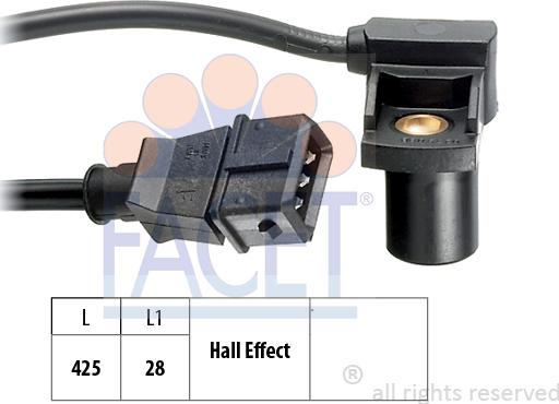 FACET 9.0239 - Датчик, положение на разпределителния вал vvparts.bg