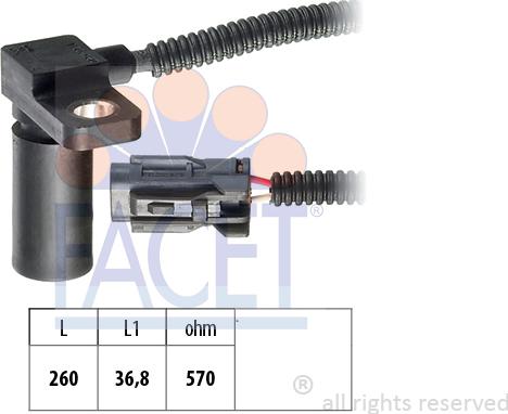 FACET 9.0232 - Датчик обороти, авт. скоростна кутия vvparts.bg