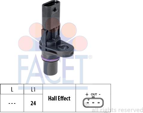 FACET 9.0774 - Датчик, положение на разпределителния вал vvparts.bg