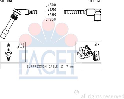 FACET 4.9904 - Комплект запалителеи кабели vvparts.bg