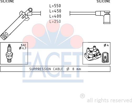 FACET 4.9976 - Комплект запалителеи кабели vvparts.bg