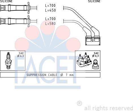 FACET 4.9446 - Комплект запалителеи кабели vvparts.bg