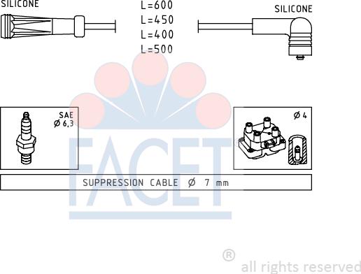 FACET 4.9447 - Комплект запалителеи кабели vvparts.bg