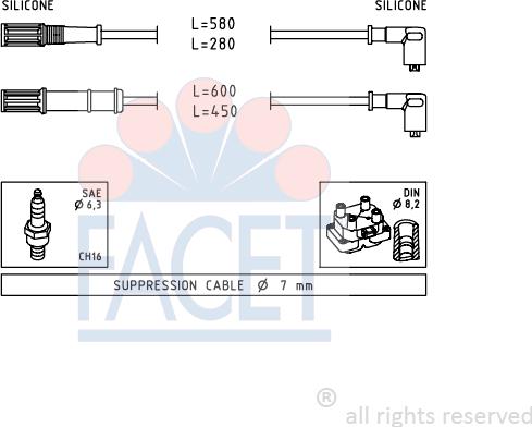 FACET 4.9451 - Комплект запалителеи кабели vvparts.bg