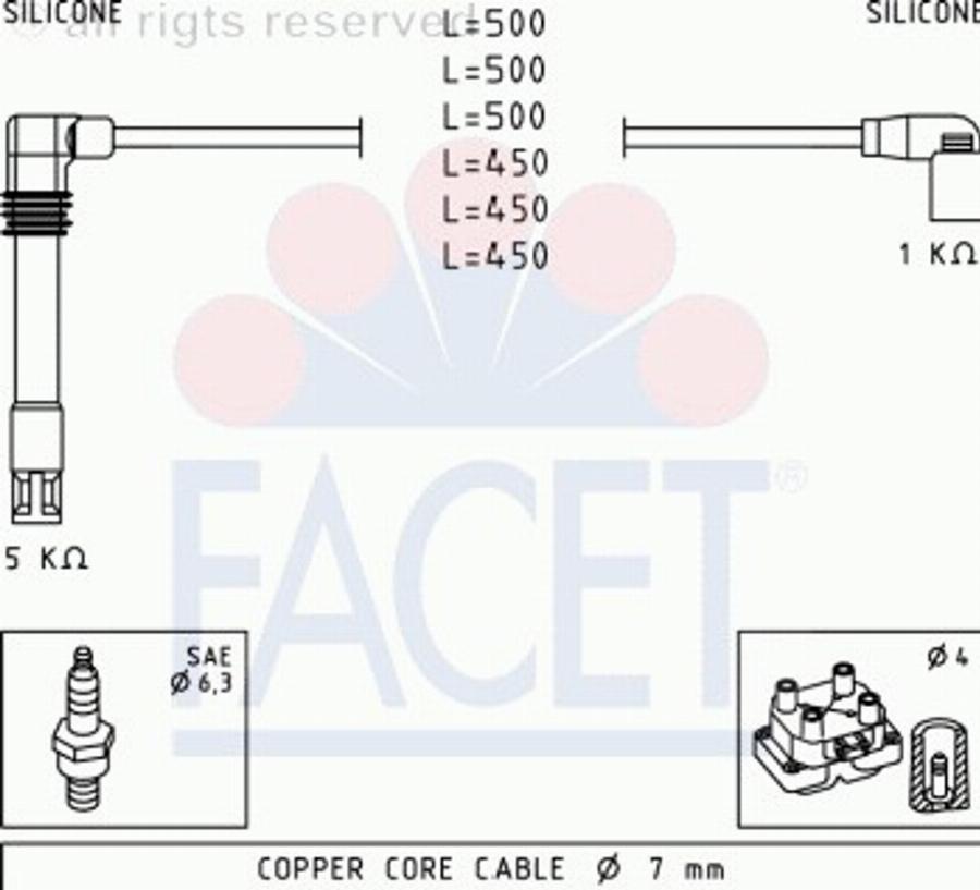 FACET 4.9458 - Комплект запалителеи кабели vvparts.bg