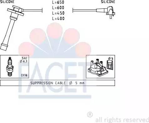 FACET 4.9408 - Комплект запалителеи кабели vvparts.bg