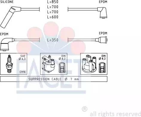 FACET 4.9407 - Комплект запалителеи кабели vvparts.bg