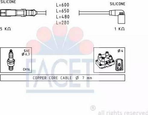 FACET 4.9484 - Комплект запалителеи кабели vvparts.bg