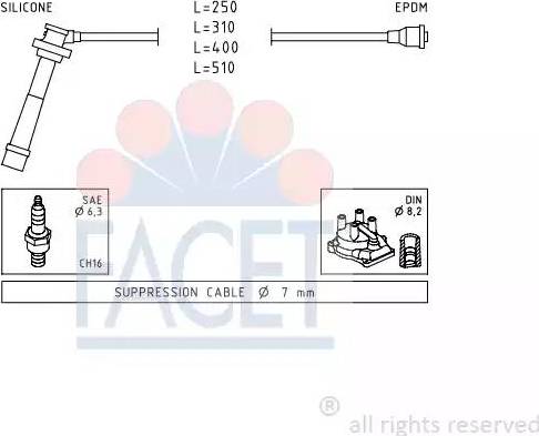 FACET 4.9434 - Комплект запалителеи кабели vvparts.bg