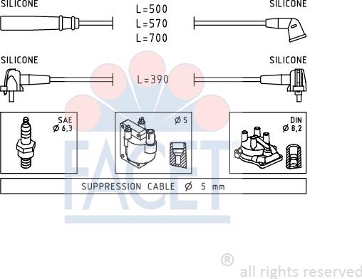 FACET 4.9436 - Комплект запалителеи кабели vvparts.bg