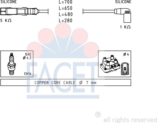 FACET 4.9479 - Комплект запалителеи кабели vvparts.bg