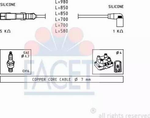 FACET 4.9590 - Комплект запалителеи кабели vvparts.bg