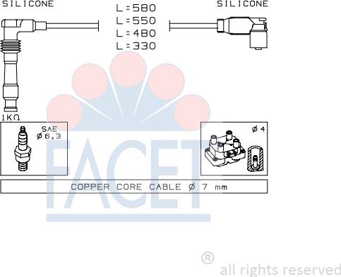 FACET 4.9559 - Комплект запалителеи кабели vvparts.bg