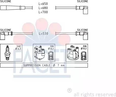 FACET 4.9554 - Комплект запалителеи кабели vvparts.bg