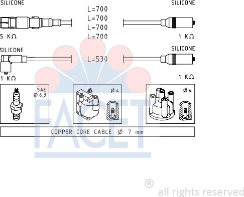 FACET 4.9551 - Комплект запалителеи кабели vvparts.bg