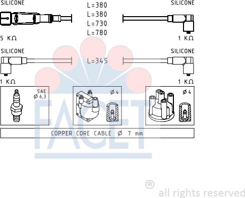 FACET 4.9569 - Комплект запалителеи кабели vvparts.bg