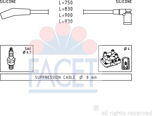 FACET 4.9568 - Комплект запалителеи кабели vvparts.bg