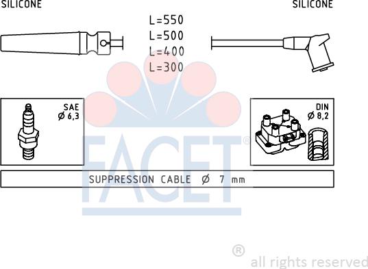 FACET 4.9509 - Комплект запалителеи кабели vvparts.bg