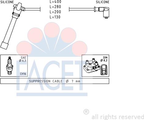 FACET 4.9504 - Комплект запалителеи кабели vvparts.bg
