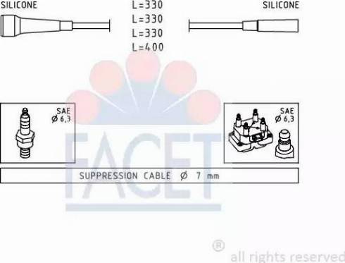 FACET 4.9501 - Комплект запалителеи кабели vvparts.bg