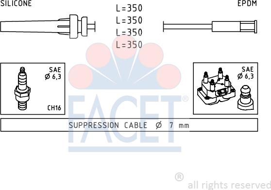 FACET 4.9511 - Комплект запалителеи кабели vvparts.bg