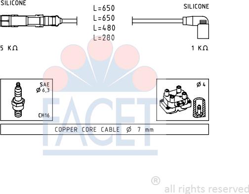 FACET 4.9585 - Комплект запалителеи кабели vvparts.bg