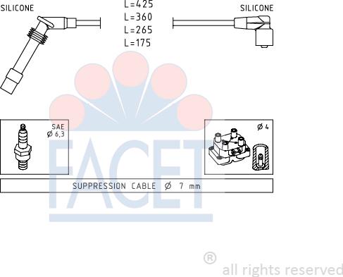 FACET 4.9531 - Комплект запалителеи кабели vvparts.bg