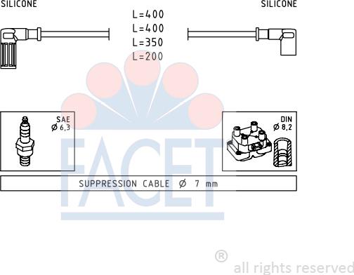 FACET 4.9527 - Комплект запалителеи кабели vvparts.bg