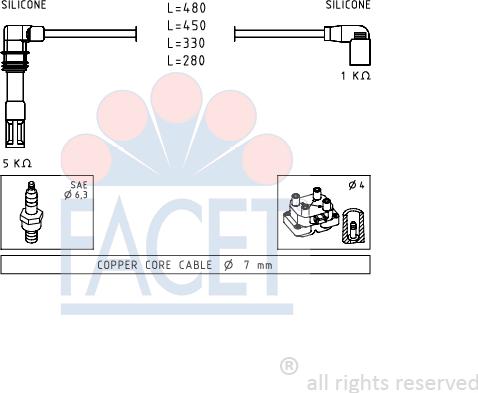 FACET 4.9575 - Комплект запалителеи кабели vvparts.bg