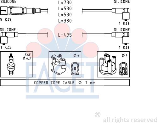 FACET 4.9640 - Комплект запалителеи кабели vvparts.bg