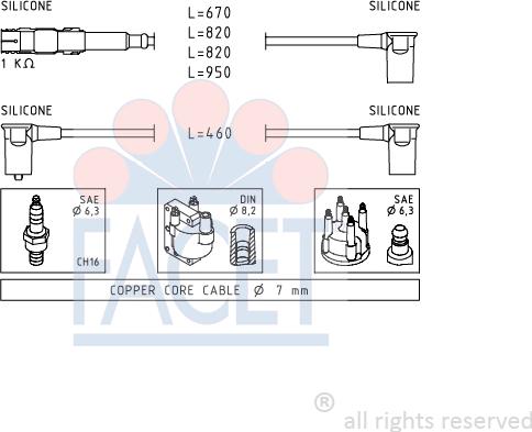 FACET 4.9654 - Комплект запалителеи кабели vvparts.bg