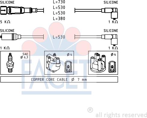 FACET 4.9609 - Комплект запалителеи кабели vvparts.bg