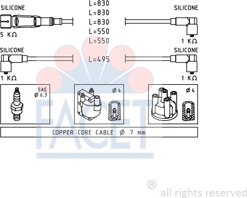 FACET 4.9682 - Комплект запалителеи кабели vvparts.bg