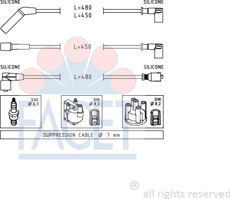 FACET 4.9634 - Комплект запалителеи кабели vvparts.bg