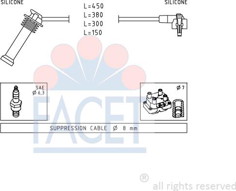 FACET 4.9630 - Комплект запалителеи кабели vvparts.bg