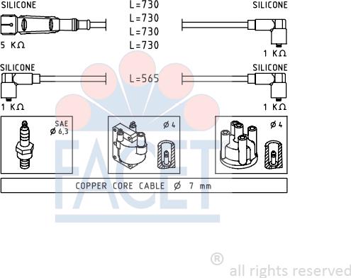 FACET 4.9671 - Комплект запалителеи кабели vvparts.bg