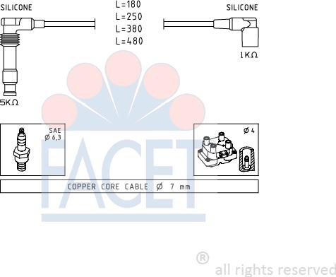 FACET 4.9677 - Комплект запалителеи кабели vvparts.bg