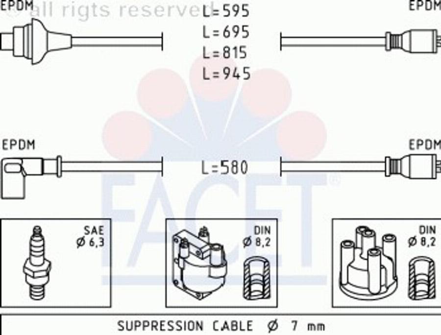 FACET 4.9040 - Комплект запалителеи кабели vvparts.bg