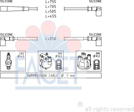 FACET 4.9140 - Комплект запалителеи кабели vvparts.bg