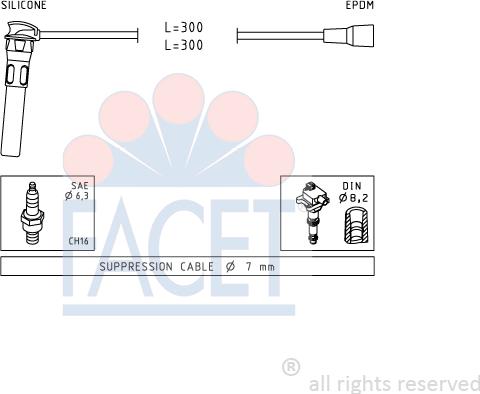 FACET 4.9889 - Комплект запалителеи кабели vvparts.bg