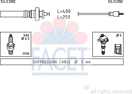 FACET 4.9883 - Комплект запалителеи кабели vvparts.bg